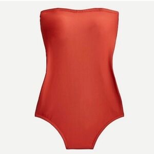 J. Crew Cross-Back Bandeau One Piece Swimsuit Size 8 Cinnamon H8252